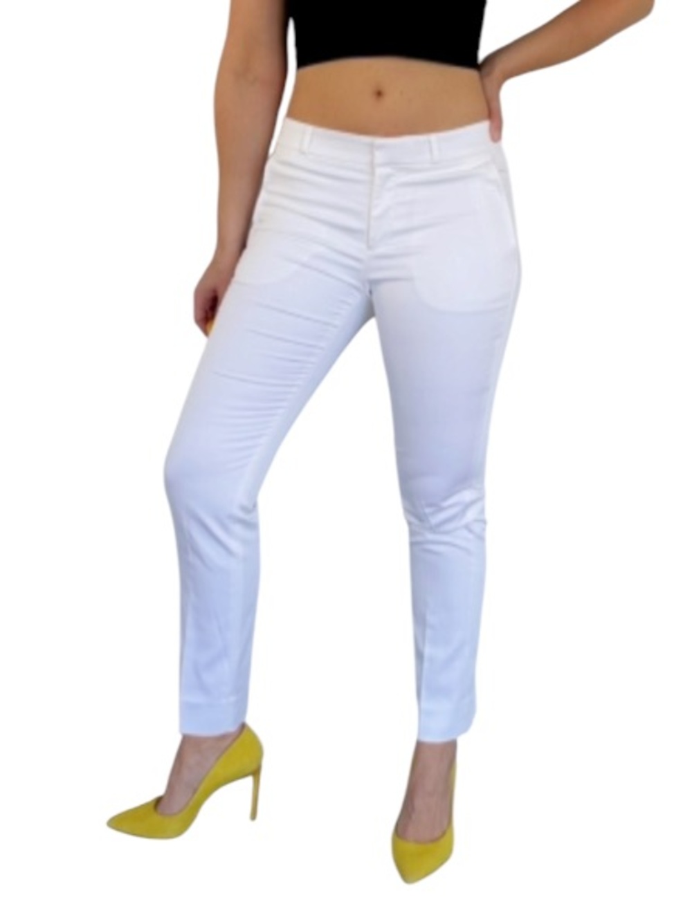 Banana Republic Ryan white mid rise skinny fit ankle dress pants size 2